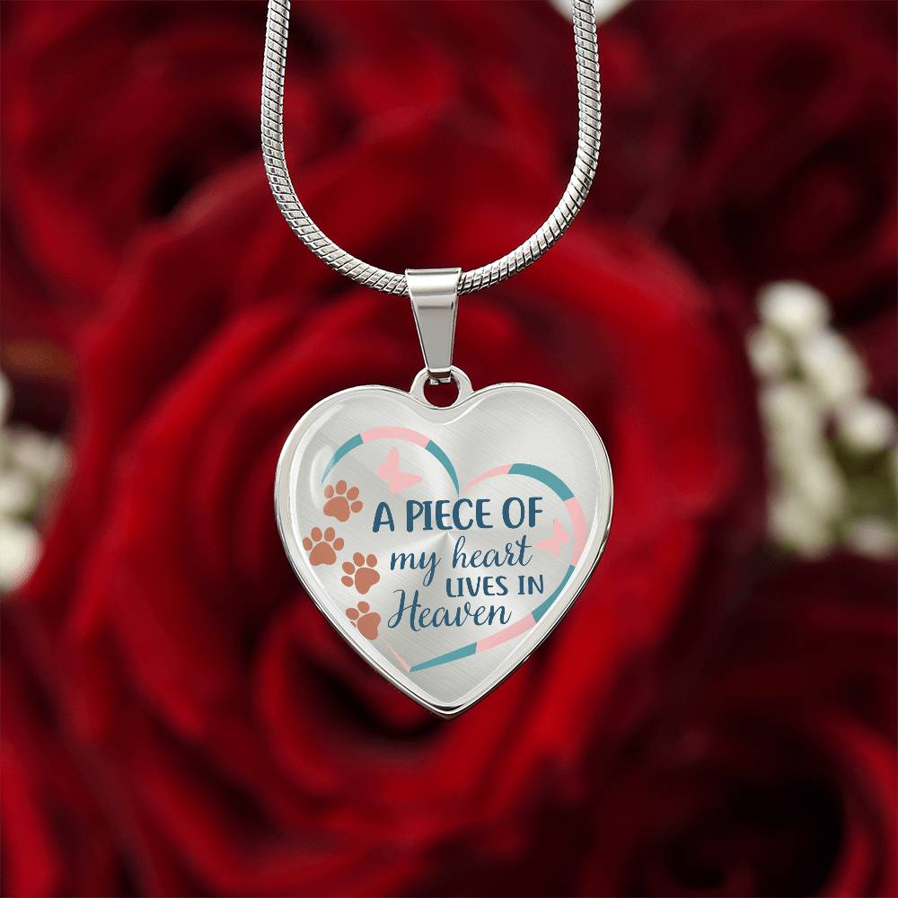 A Piece Of My Heart Lives In Heaven | Pet Memorial Necklace