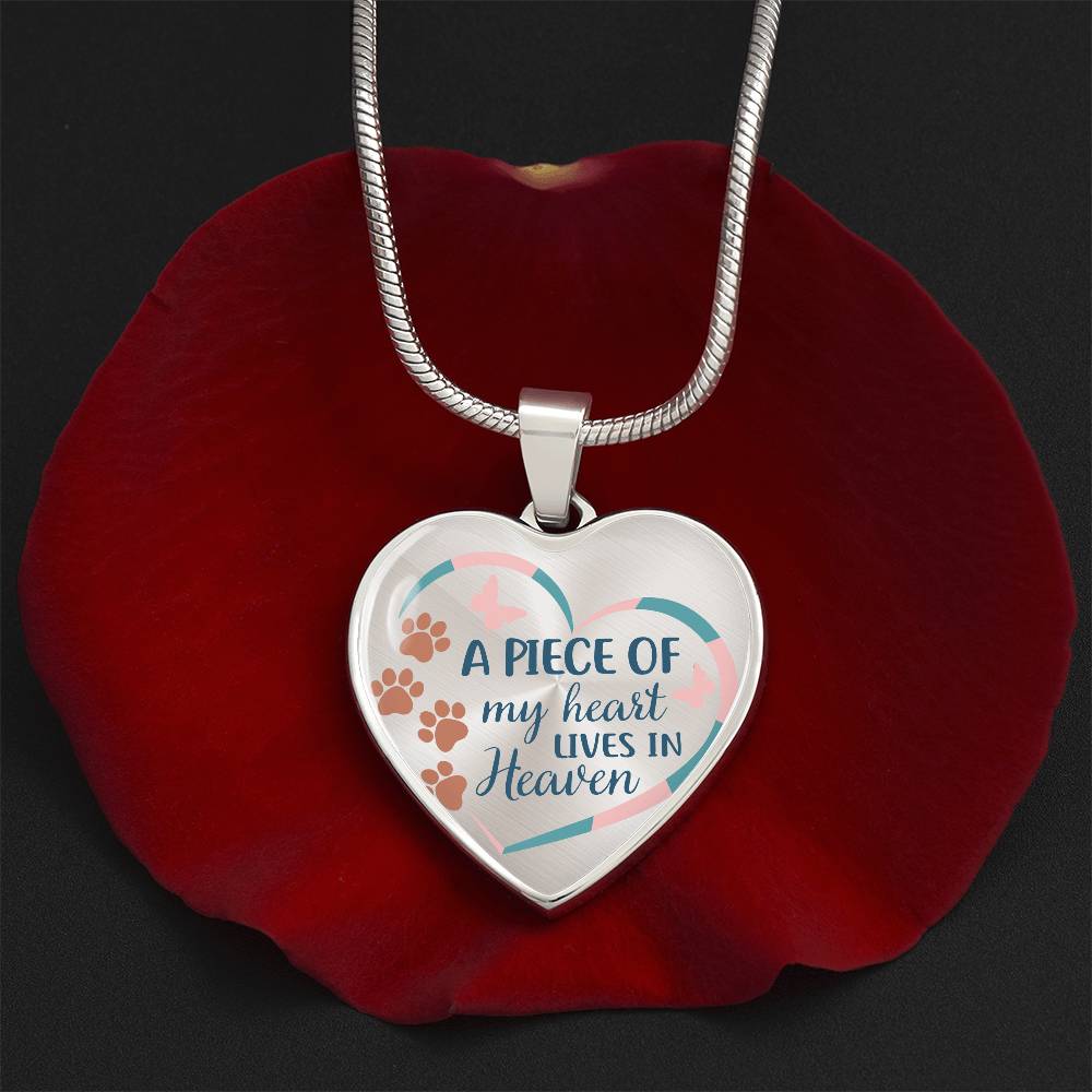 A Piece Of My Heart Lives In Heaven | Pet Memorial Necklace