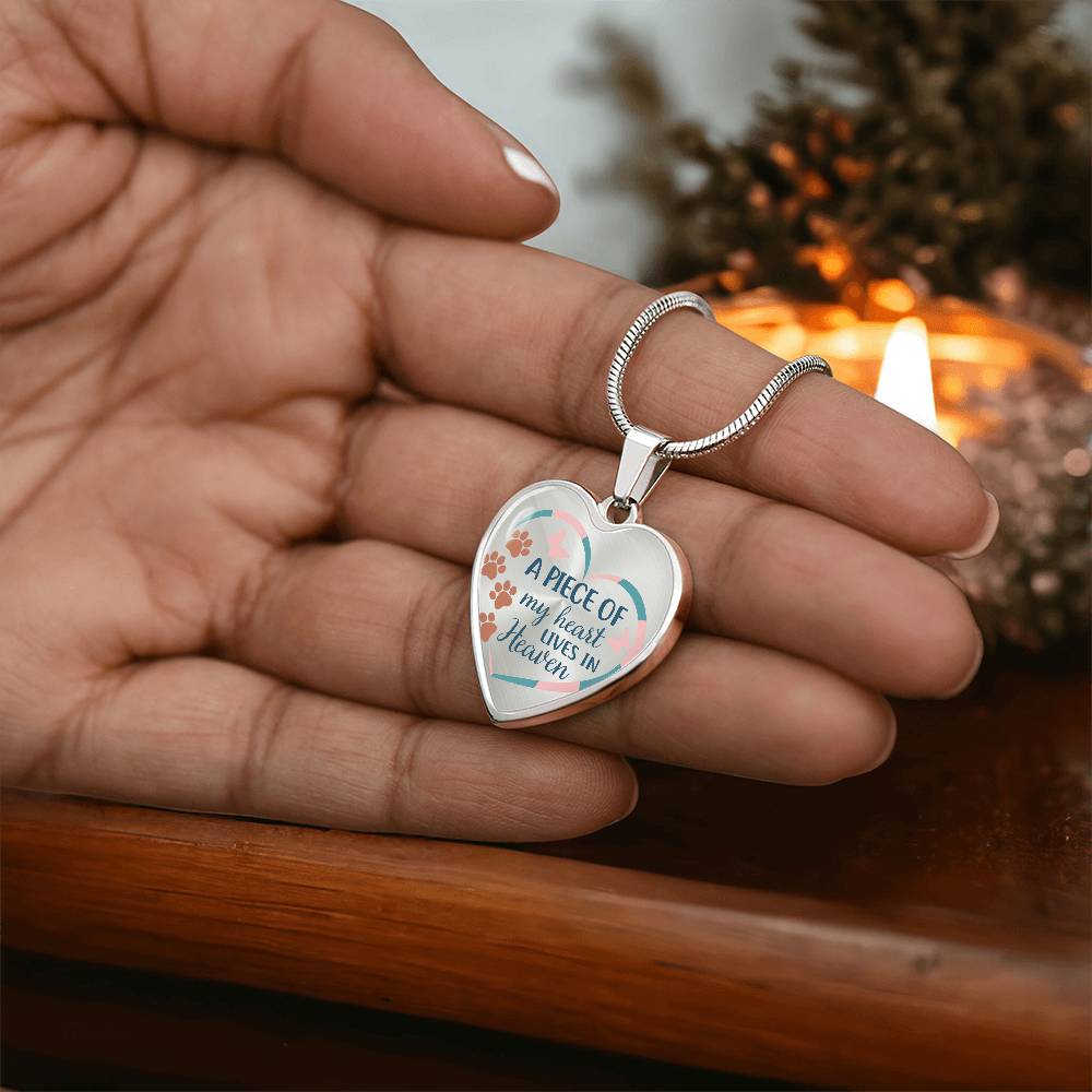 A Piece Of My Heart Lives In Heaven | Pet Memorial Necklace