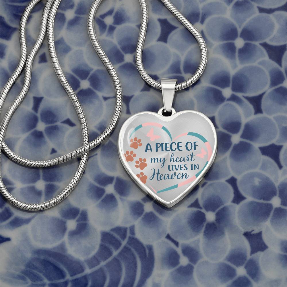 A Piece Of My Heart Lives In Heaven | Pet Memorial Necklace