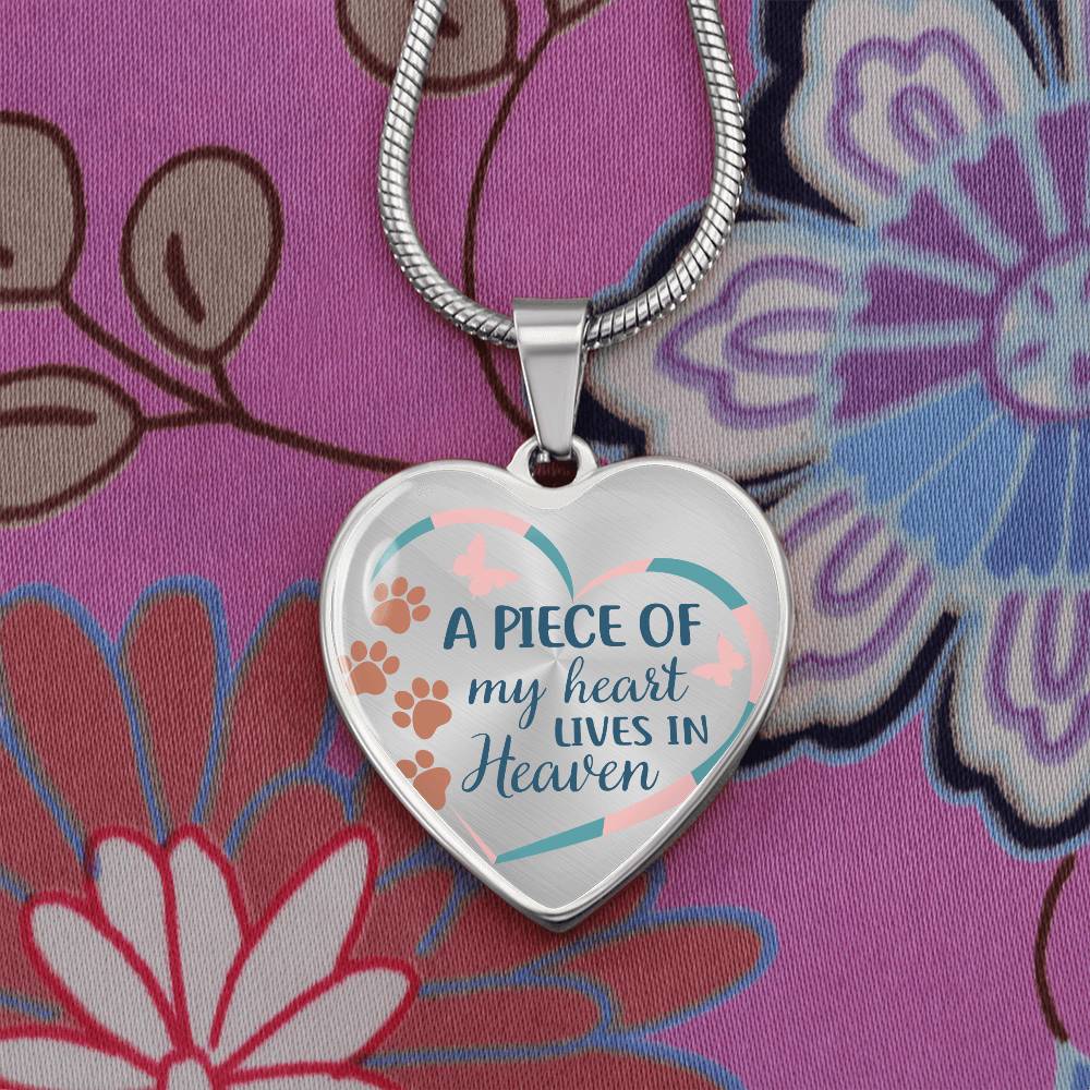 A Piece Of My Heart Lives In Heaven | Pet Memorial Necklace