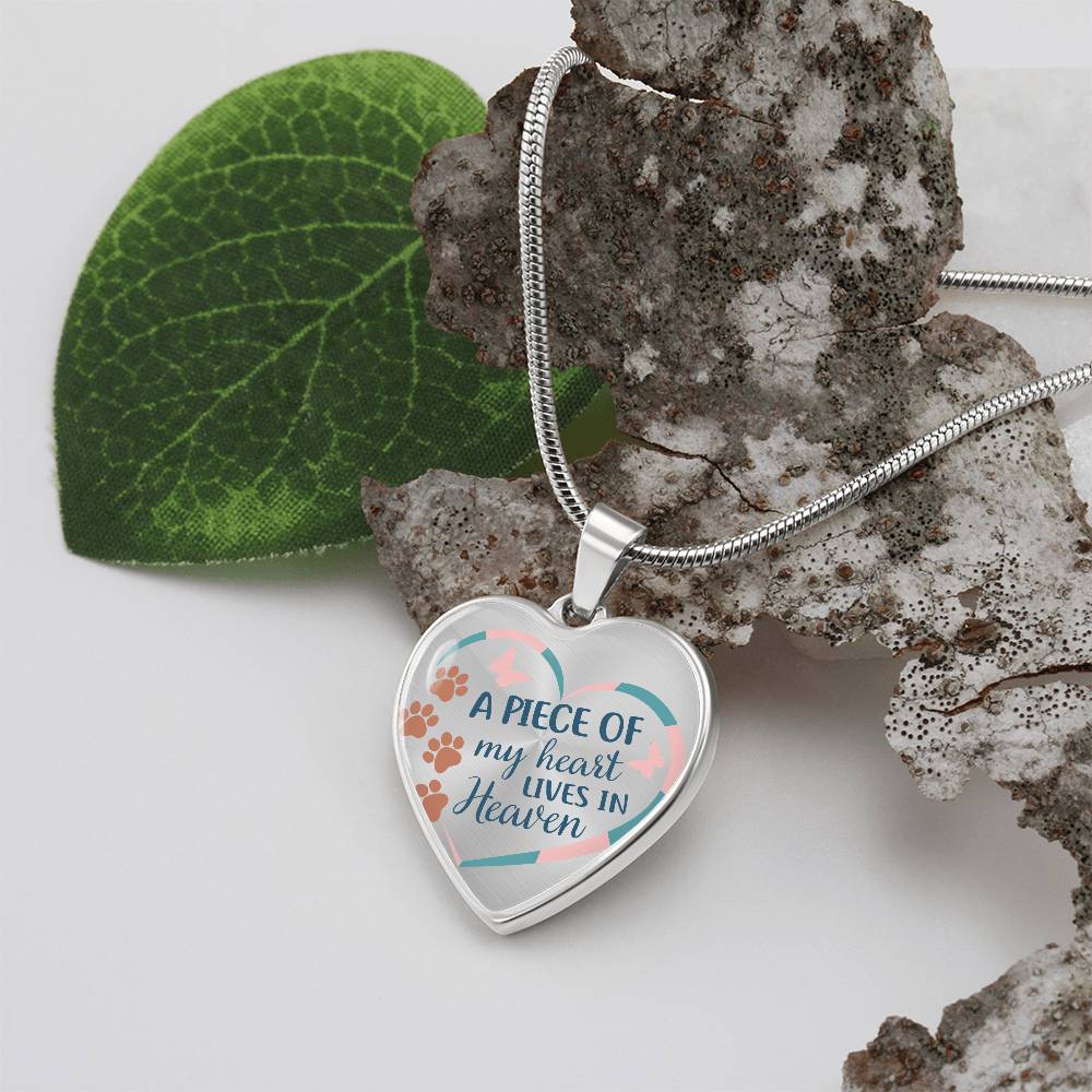 A Piece Of My Heart Lives In Heaven | Pet Memorial Necklace