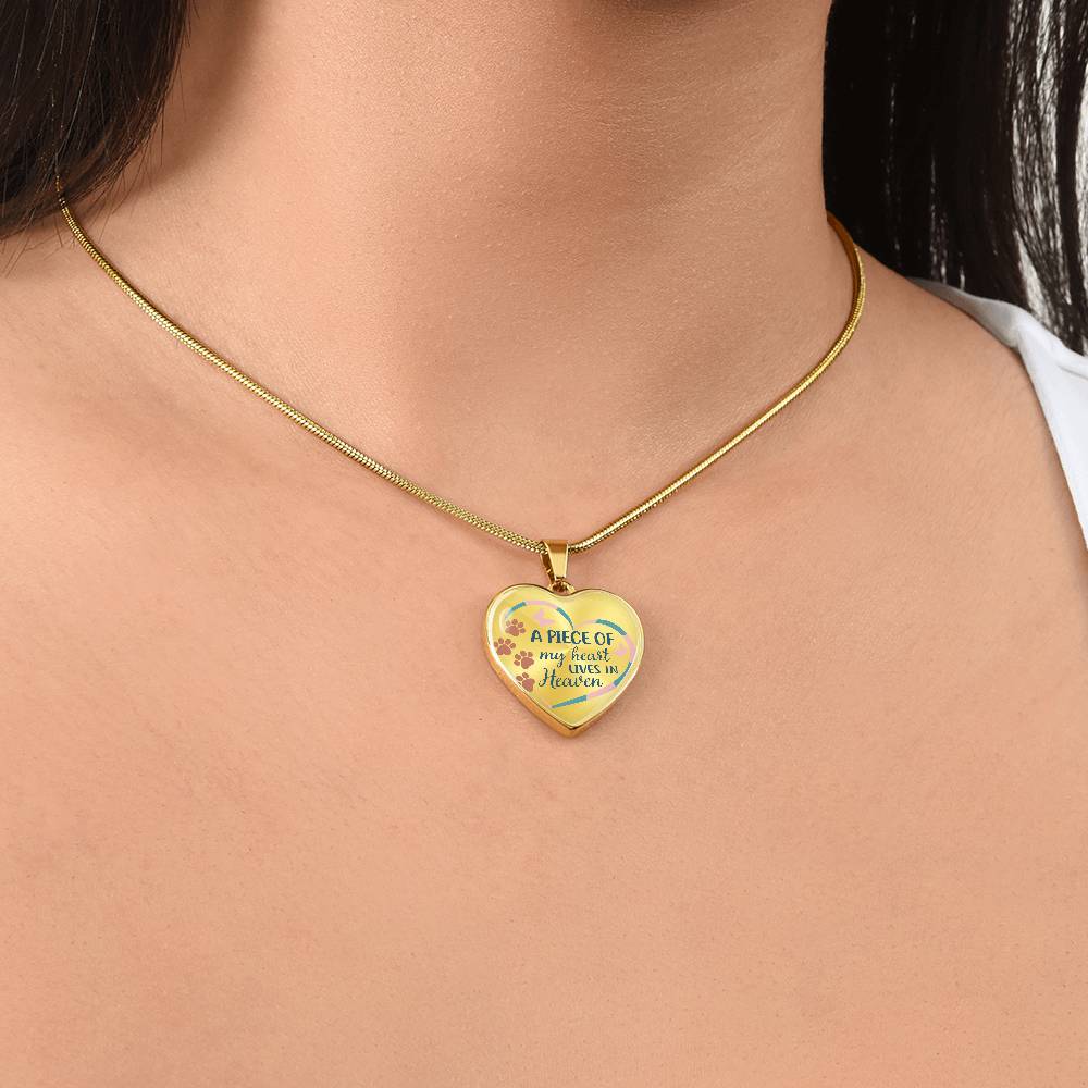 A Piece Of My Heart Lives In Heaven | Pet Memorial Necklace