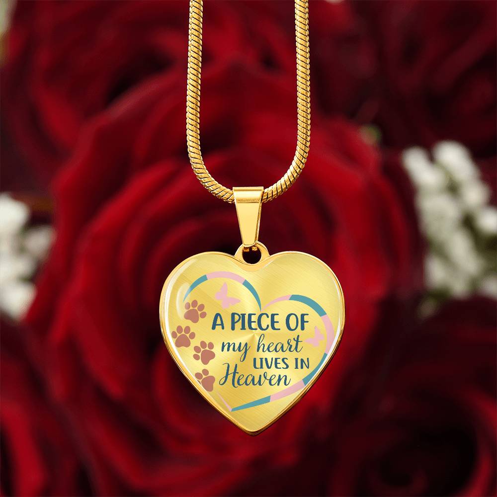 A Piece Of My Heart Lives In Heaven | Pet Memorial Necklace