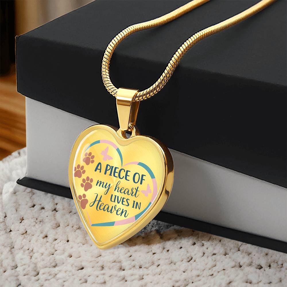 A Piece Of My Heart Lives In Heaven | Pet Memorial Necklace