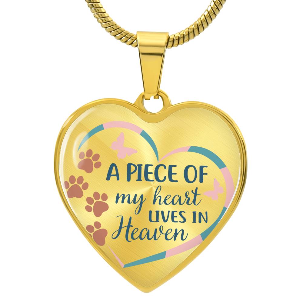 A Piece Of My Heart Lives In Heaven | Pet Memorial Necklace