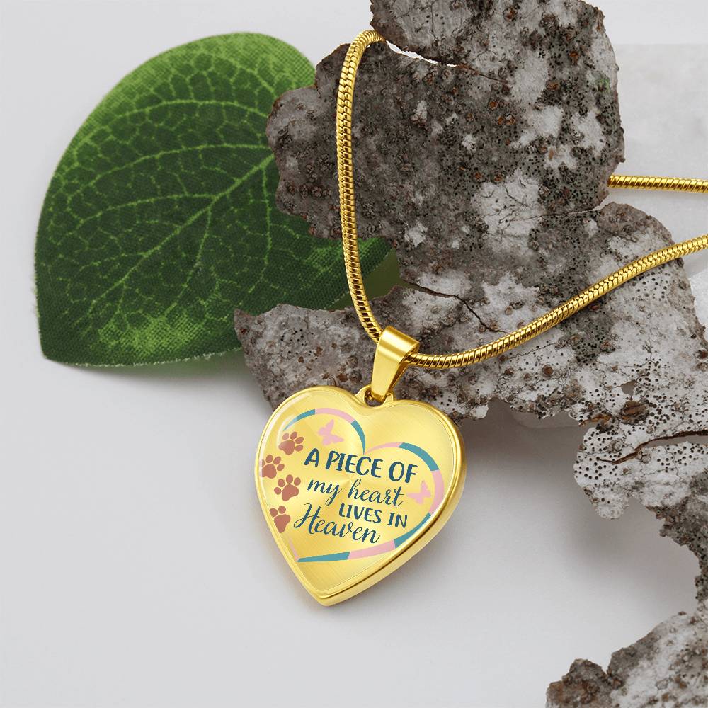 A Piece Of My Heart Lives In Heaven | Pet Memorial Necklace