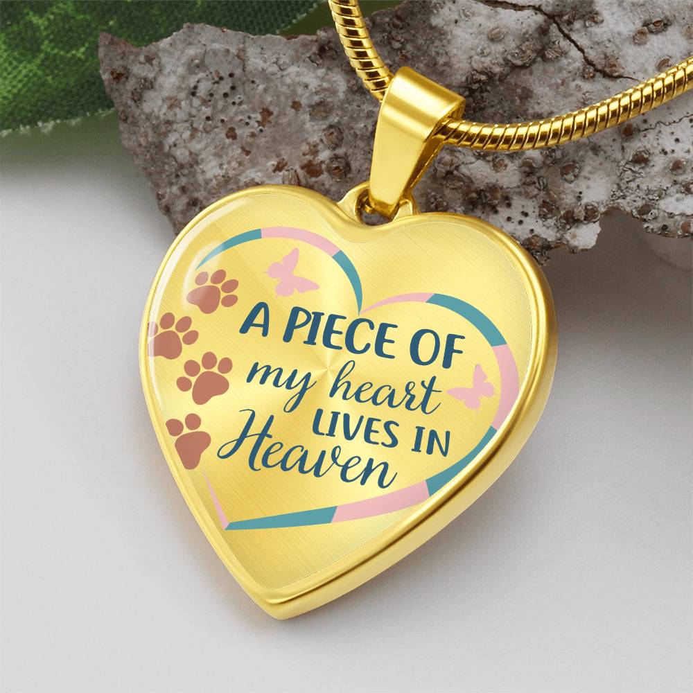 A Piece Of My Heart Lives In Heaven | Pet Memorial Necklace