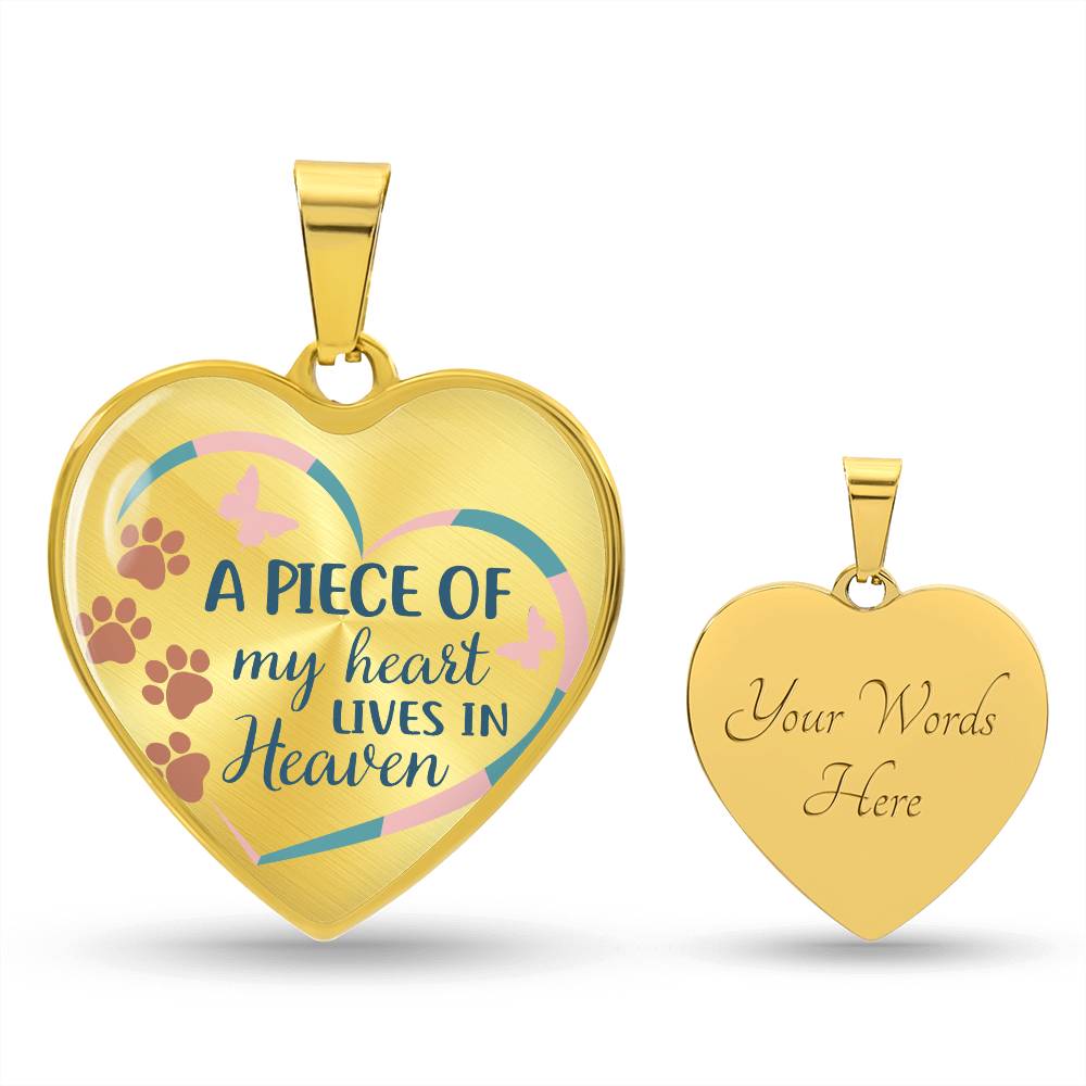 A Piece Of My Heart Lives In Heaven | Pet Memorial Necklace