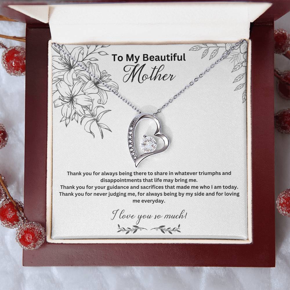 To My Beautiful Mother | Thank You For Always Being There | Jewelry Necklace