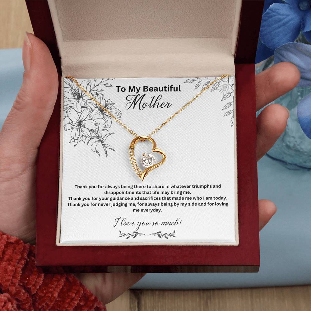 To My Beautiful Mother | Thank You For Always Being There | Jewelry Necklace