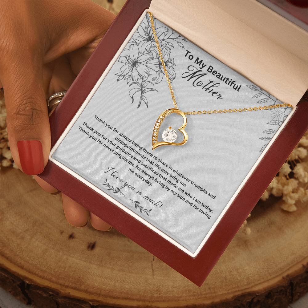 To My Beautiful Mother | Thank You For Always Being There | Jewelry Necklace