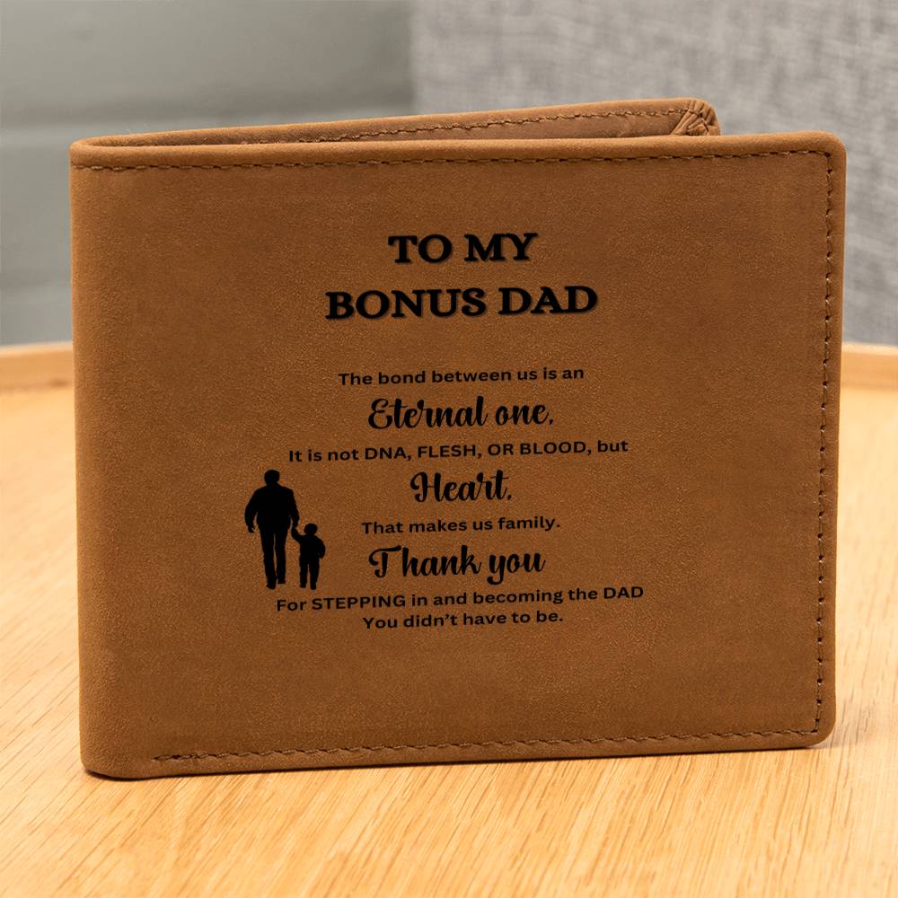 To My Bonus Dad | Leather Wallet Gift