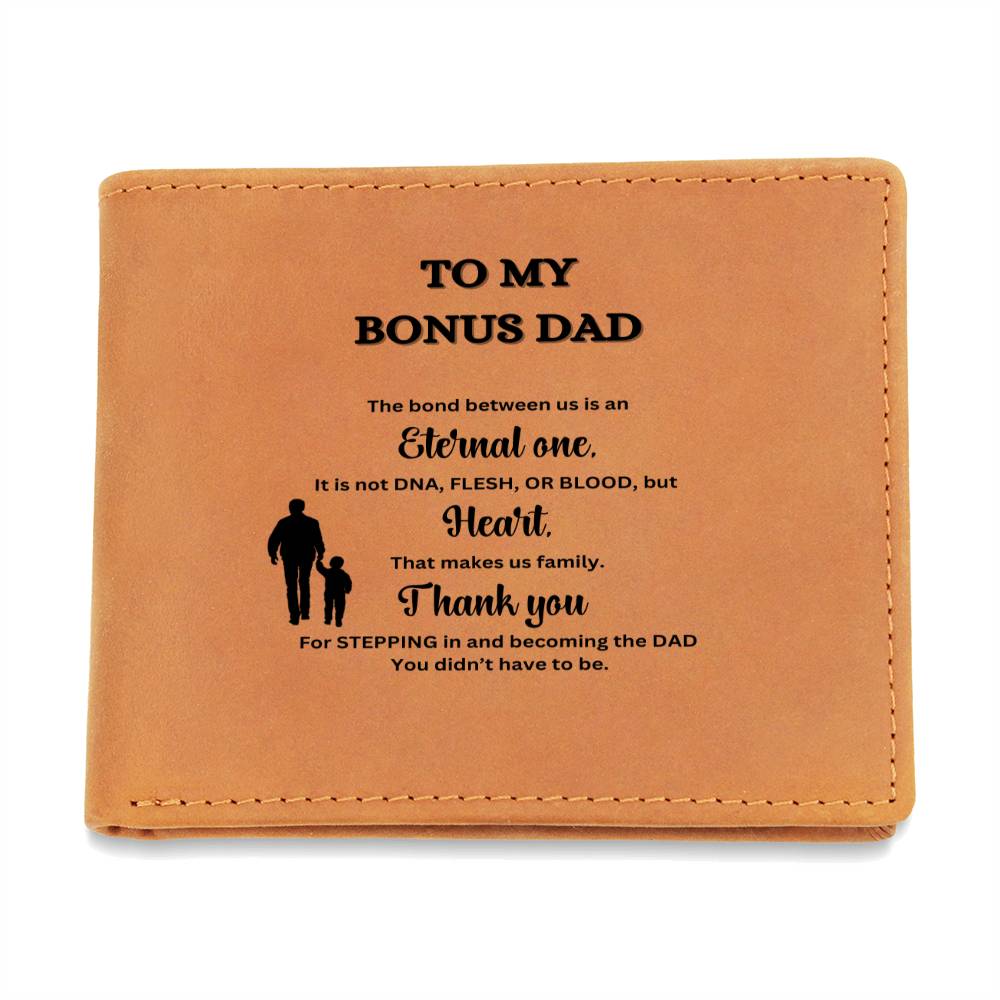 To My Bonus Dad | Leather Wallet Gift