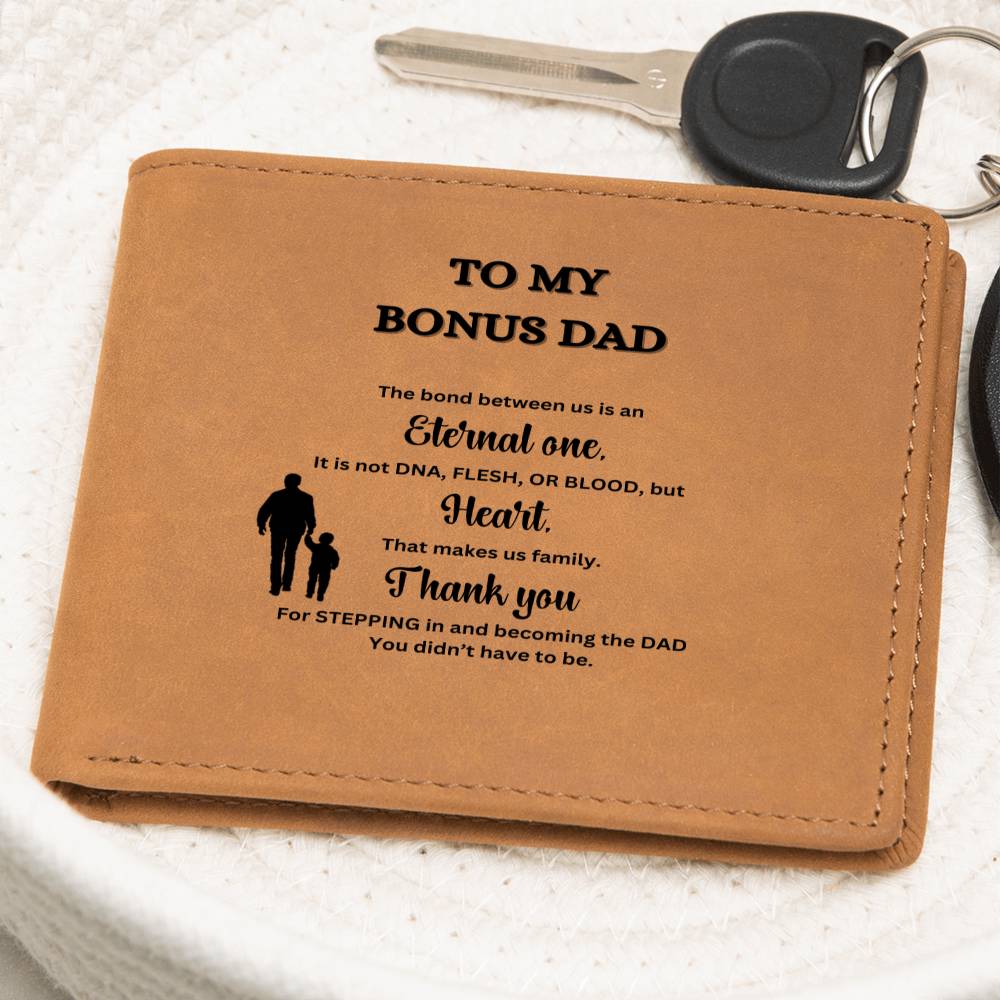 To My Bonus Dad | Leather Wallet Gift