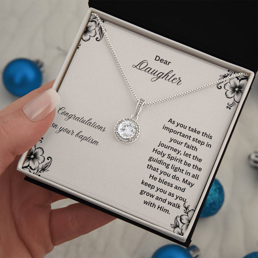 Dear Daughter | Congratulations On Your Baptism | Pendant Faith Necklace