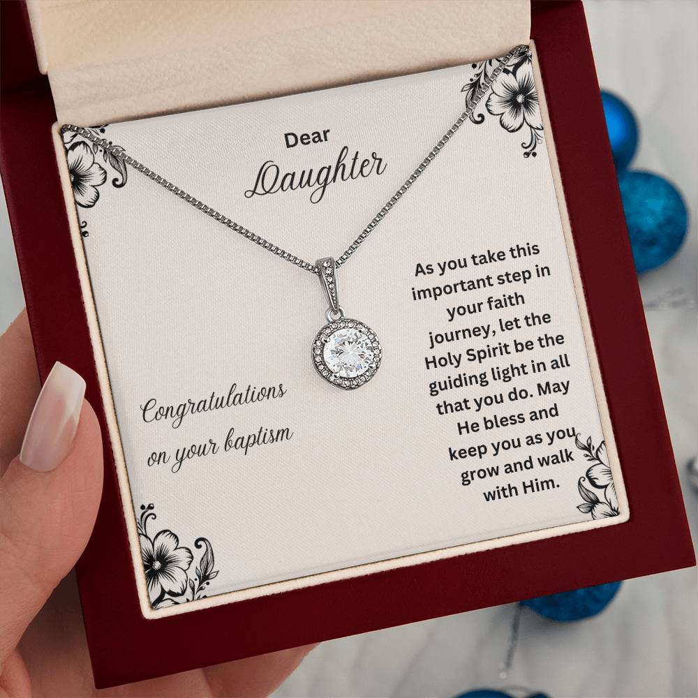 Dear Daughter | Congratulations On Your Baptism | Pendant Faith Necklace