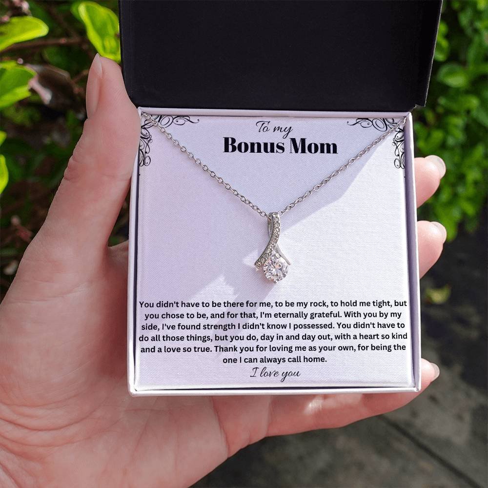 To My Bonus Mom | Thank You For Loving Me As Your Own | Jewelry Necklace