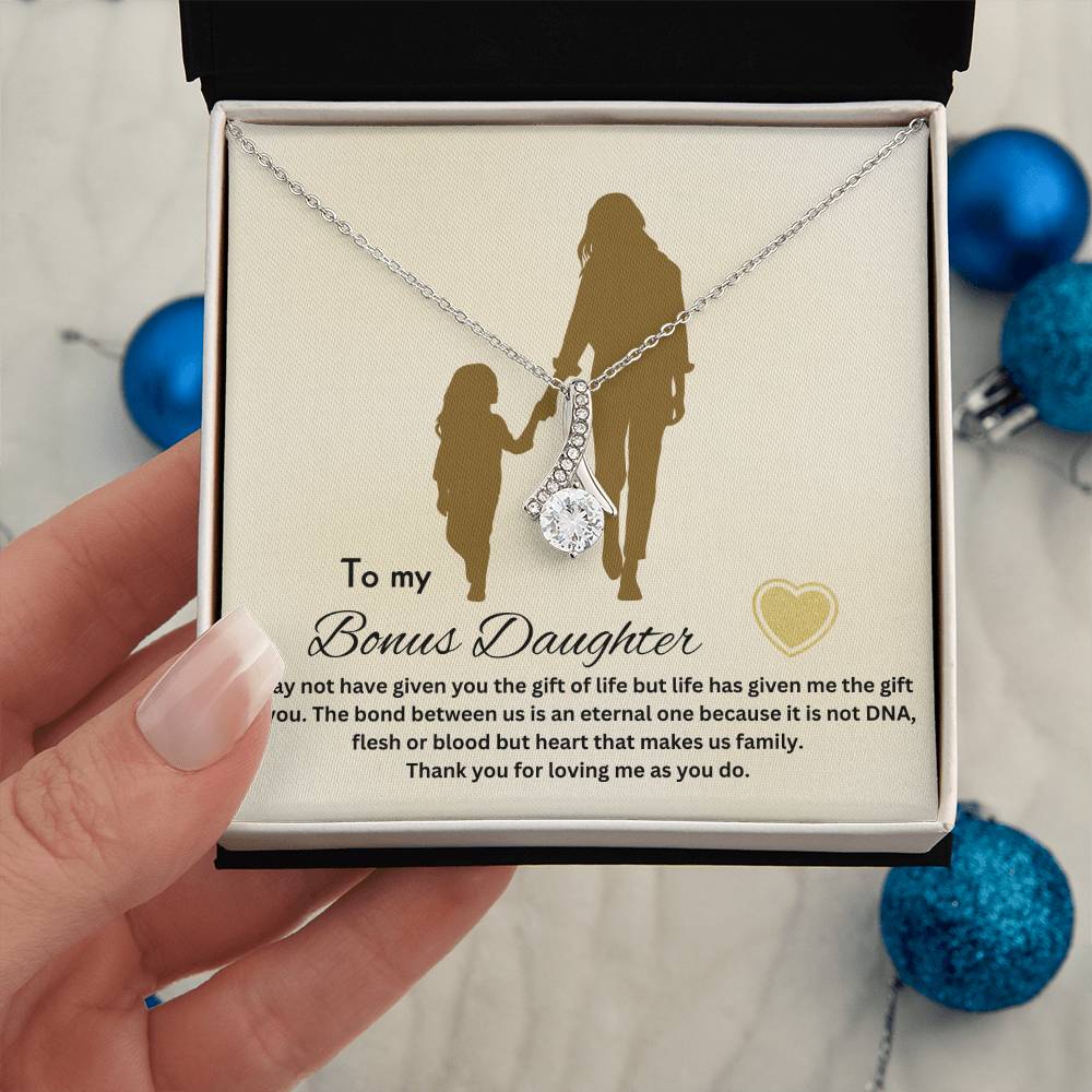 To My Bonus Daughter | Life Has Given Me The Gift Of You | Jewelry Necklace