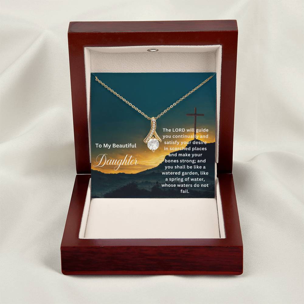 To My Beautiful Daughter | The Lord Will Guide You | Faith Pendant Jewelry Necklace