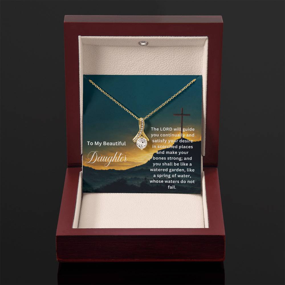 To My Beautiful Daughter | The Lord Will Guide You | Faith Pendant Jewelry Necklace