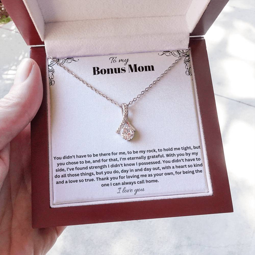 To My Bonus Mom | Thank You For Loving Me As Your Own | Jewelry Necklace