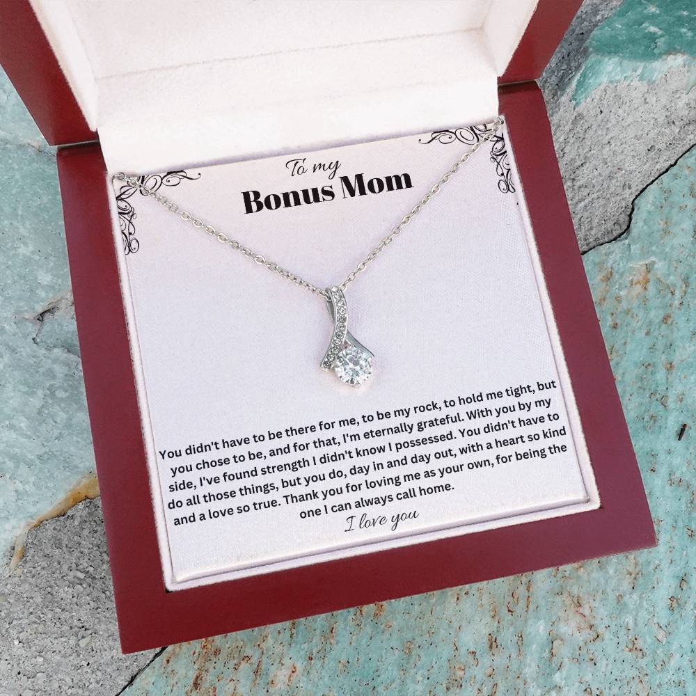 To My Bonus Mom | Thank You For Loving Me As Your Own | Jewelry Necklace