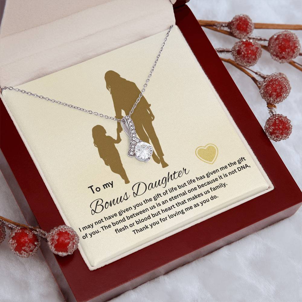 To My Bonus Daughter | Life Has Given Me The Gift Of You | Jewelry Necklace