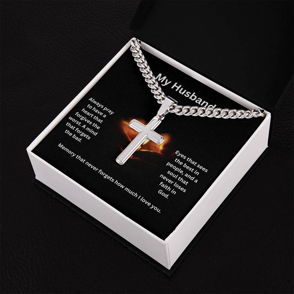 To My Husband | Cuban Chain Faith Necklace