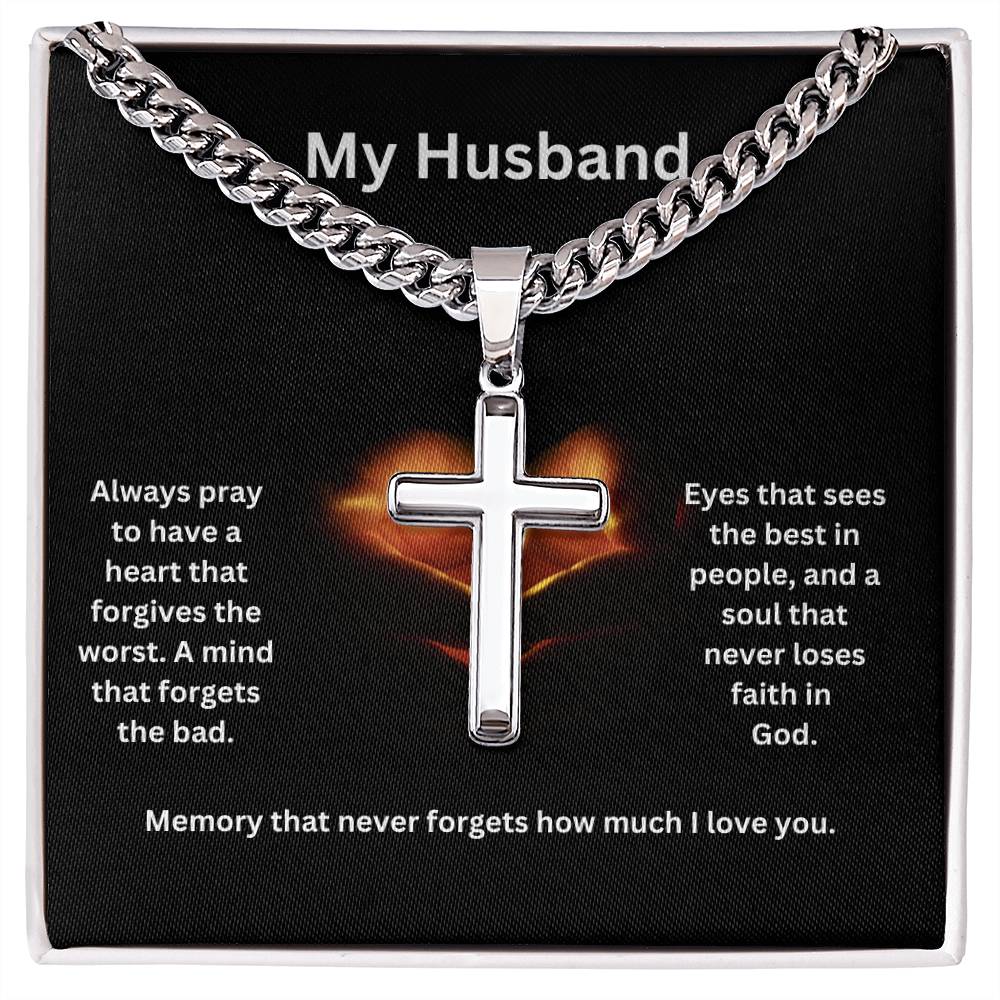 To My Husband | Cuban Chain Faith Necklace