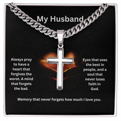 To My Husband | Cuban Chain Faith Necklace