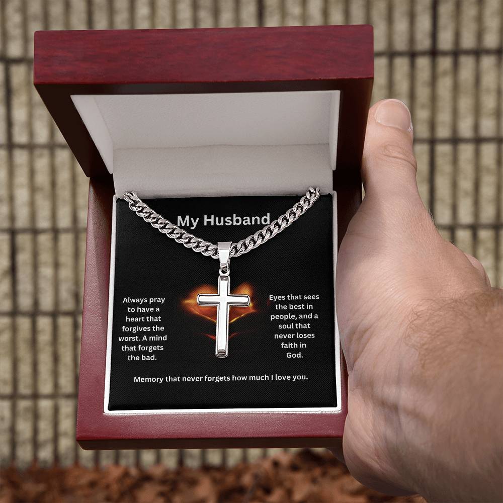 To My Husband | Cuban Chain Faith Necklace