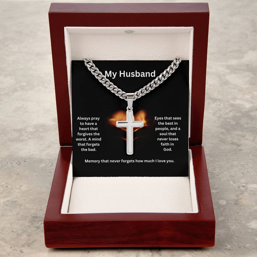 To My Husband | Cuban Chain Faith Necklace