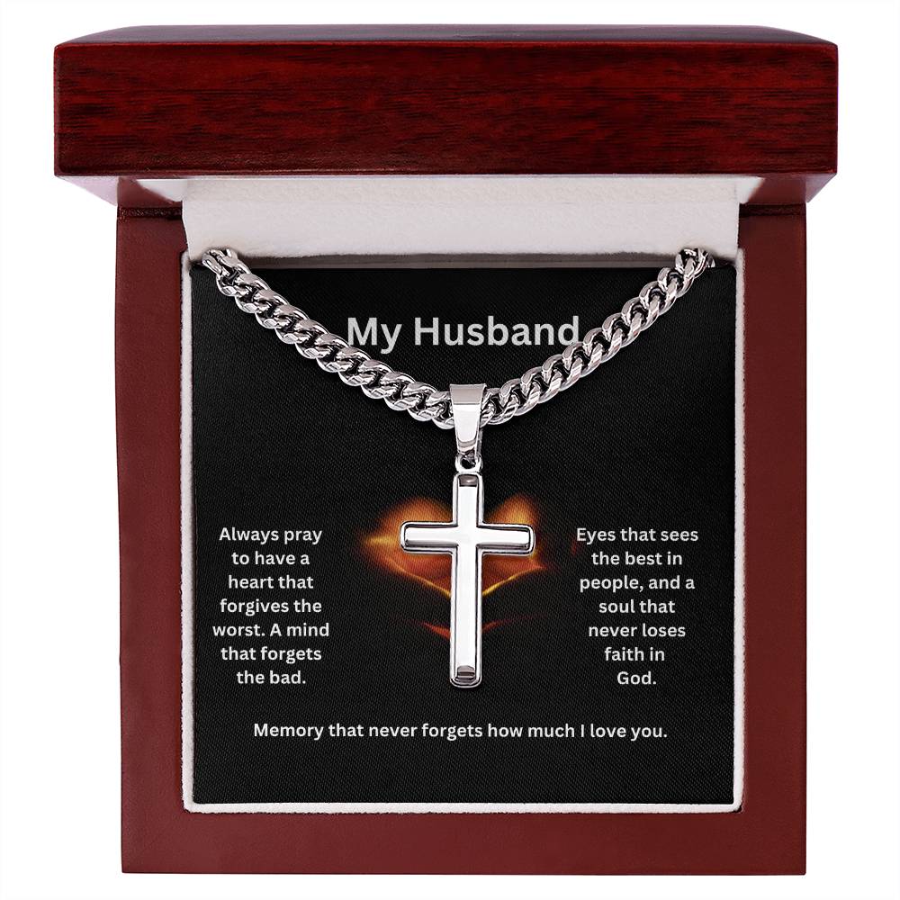 To My Husband | Cuban Chain Faith Necklace