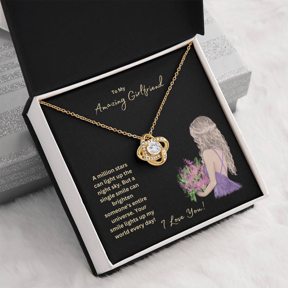 To My Amazing Girlfriend | Your Smile Lights Up My World | Jewelry Necklace