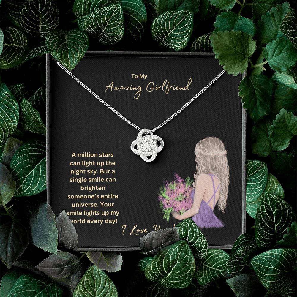 To My Amazing Girlfriend | Your Smile Lights Up My World | Jewelry Necklace