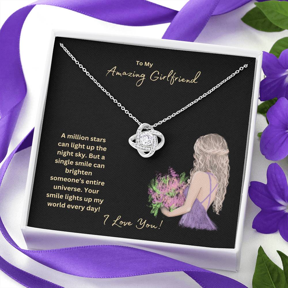 To My Amazing Girlfriend | Your Smile Lights Up My World | Jewelry Necklace