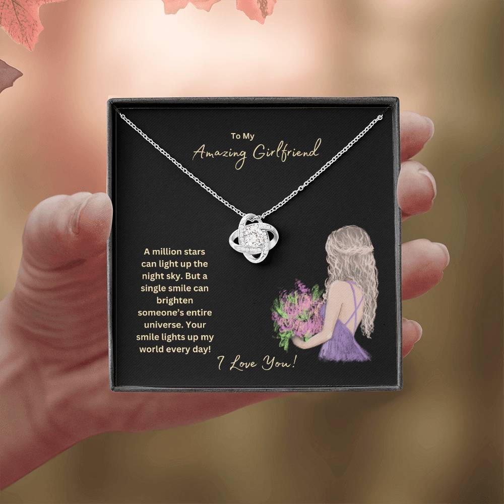 To My Amazing Girlfriend | Your Smile Lights Up My World | Jewelry Necklace