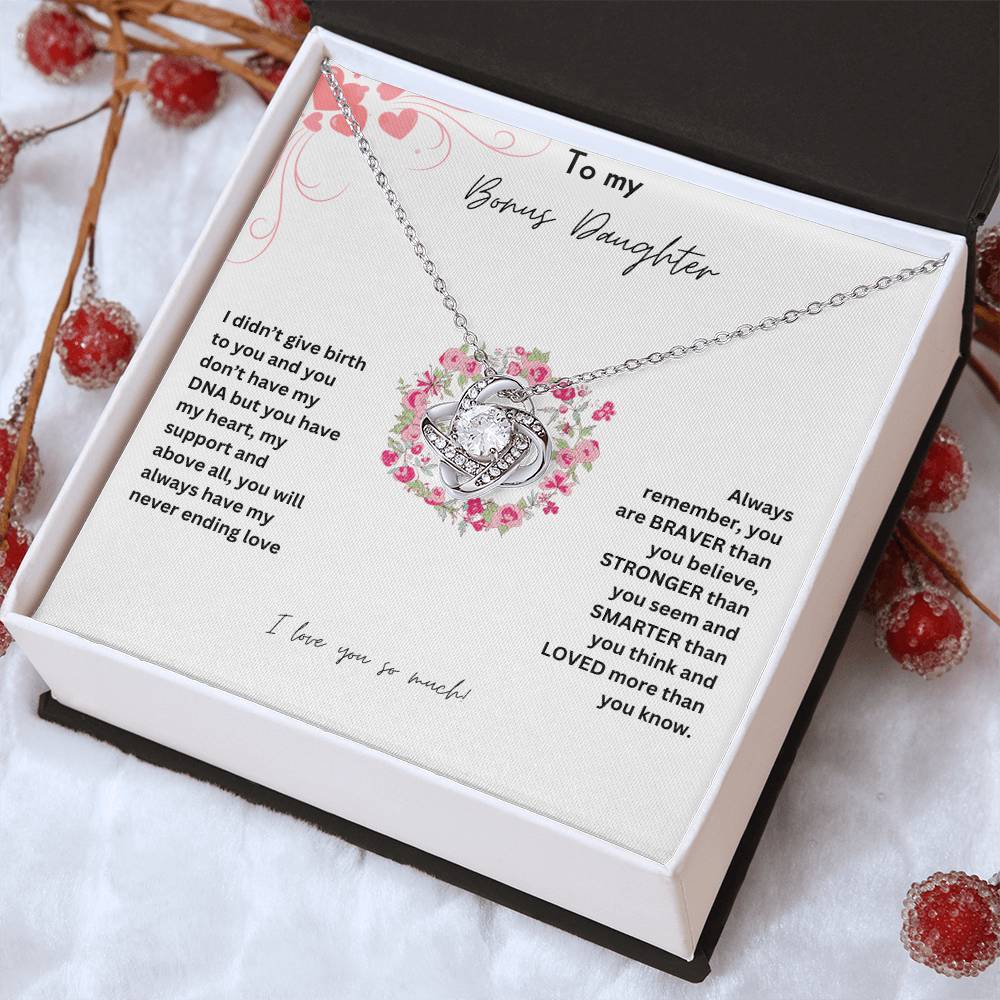 To My Bonus Daughter | You Are Braver Than You Believe | Jewelry Necklace