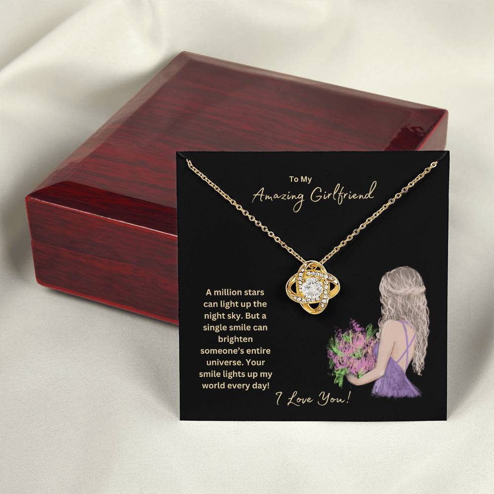 To My Amazing Girlfriend | Your Smile Lights Up My World | Jewelry Necklace