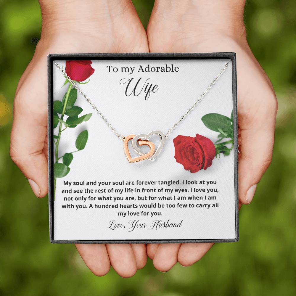 To My Adorable Wife | My Soul And Your Soul Are Forever Tangled | Love Pendant Necklace