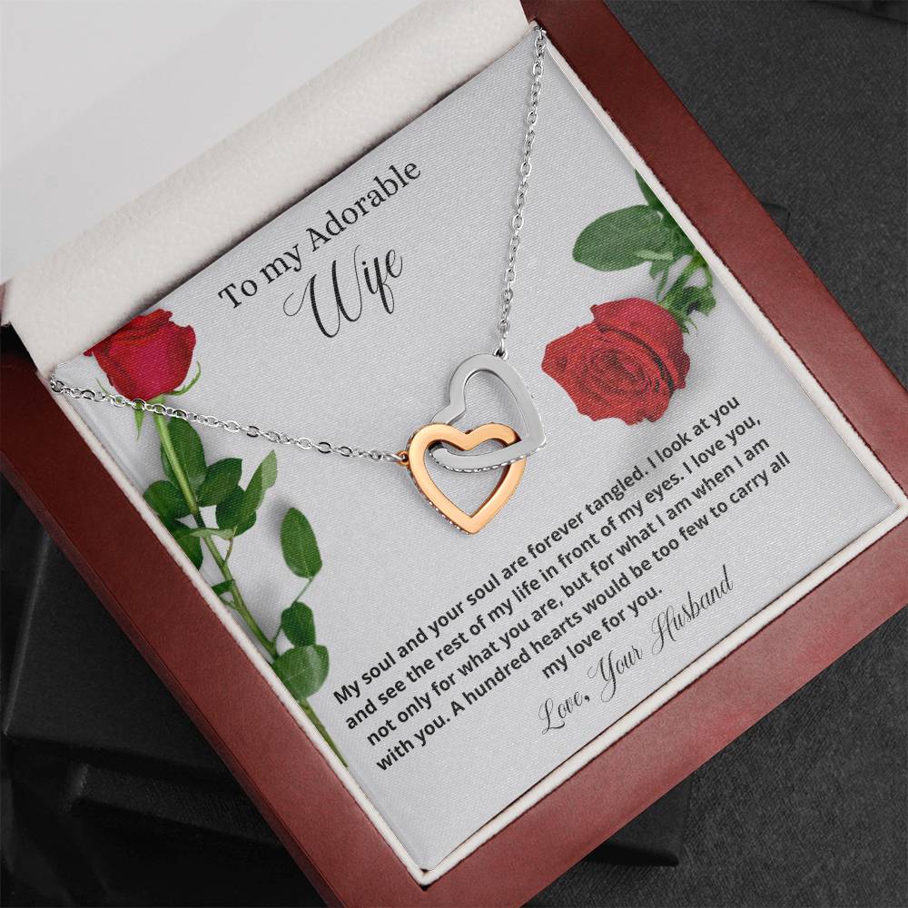 To My Adorable Wife | My Soul And Your Soul Are Forever Tangled | Love Pendant Necklace