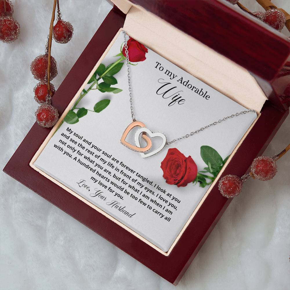 To My Adorable Wife | My Soul And Your Soul Are Forever Tangled | Love Pendant Necklace