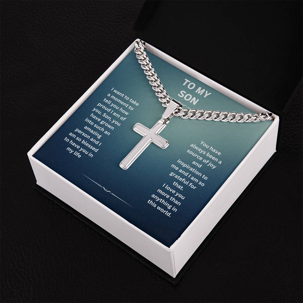 To My Son | You Have Always Been A Source Of Joy | Cuban Cross Necklace