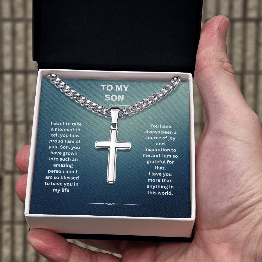 To My Son | You Have Always Been A Source Of Joy | Cuban Cross Necklace