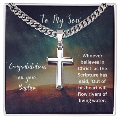 To My Son | Baptism Faith Necklace | Jewelry Gift