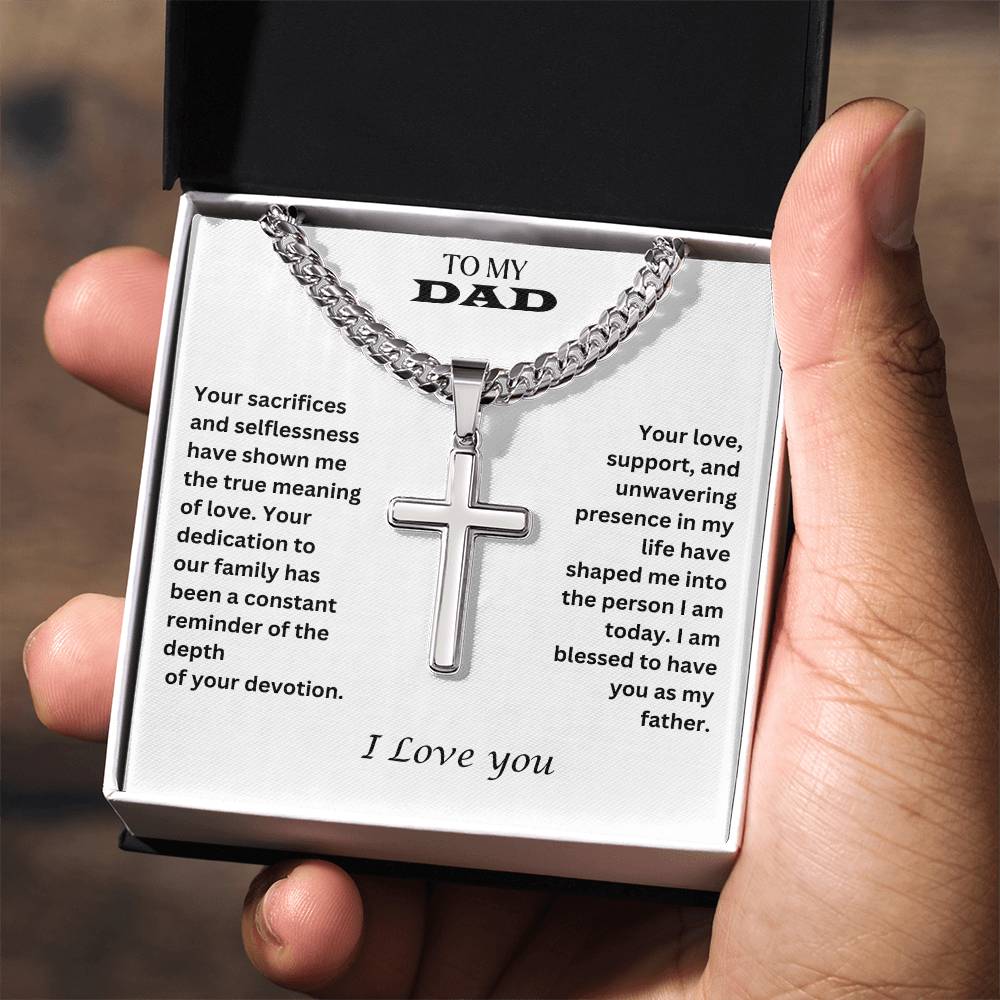 To My Dad | I Am Blessed To Have You | Cuban Cross Necklace