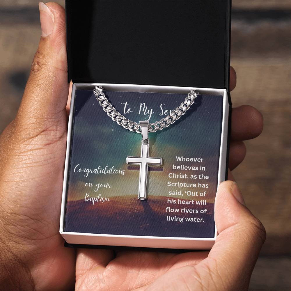 To My Son | Baptism Faith Necklace | Jewelry Gift