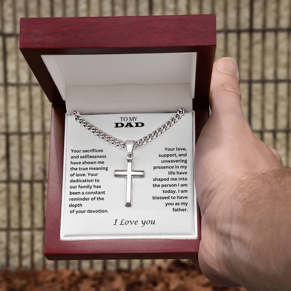 To My Dad | I Am Blessed To Have You | Cuban Cross Necklace