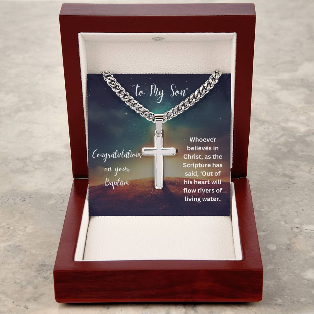 To My Son | Baptism Faith Necklace | Jewelry Gift